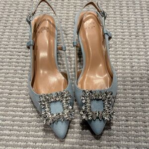 A New Day Women's Light Blue Embellished Heels